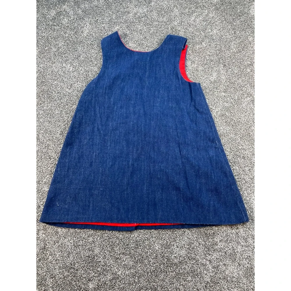 Vintage Chocolate Soup Denim Cowgirl Applique Red Lined Dress Girls Size 5